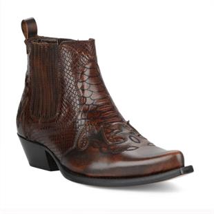 Brown Mens Cowboy Ankle Boots