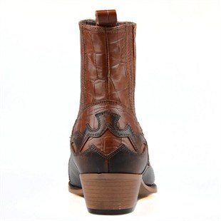 FootCourt Cowboy Ankle Boots Brown