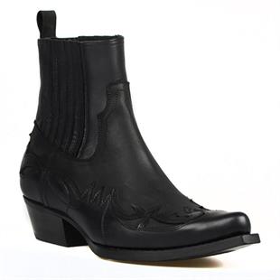 FootCourt Cowboy Ankle Boots Black