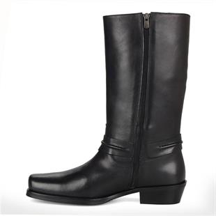 Erkek Küt Burun Domuz Burnu Siyah Çizme