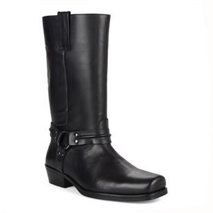 Erkek Küt Burun Domuz Burnu Siyah Çizme