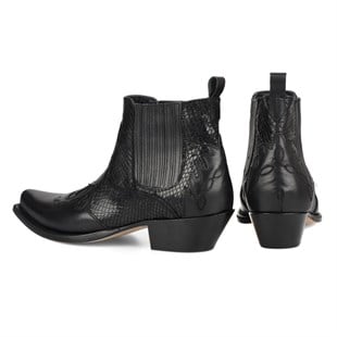 Black Mens Cowboy Ankle Boots
