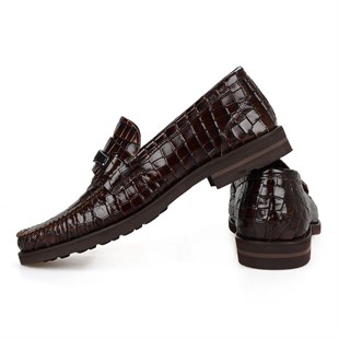 FootCourt Loafer Kahverengi Toka Detaylı Erkek Makosen