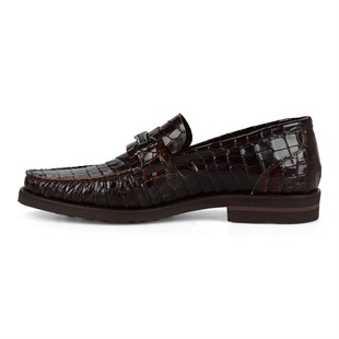 FootCourt Loafer Kahverengi Toka Detaylı Erkek Makosen
