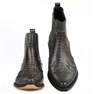 Grey Mens Cowboy Ankle Boots