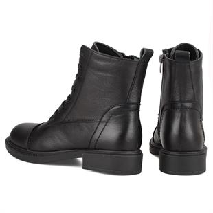 Günlük Kadın Bot Siyah Gerçek Deri