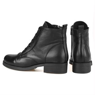 Günlük Kadın Bot Siyah Naturel Deri