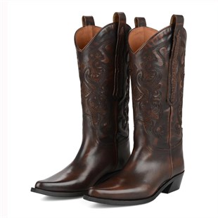 FootCourt Brown Cowboy Boots