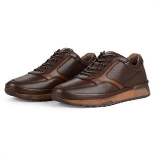 Kahverengi Erkek Deri Günlük Sneakers Corippo