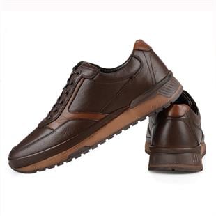 Kahverengi Erkek Deri Günlük Sneakers Corippo