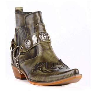 FootCourt Cowboy Ankle Boots (Western) Green