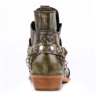 FootCourt Cowboy Ankle Boots (Western) Green