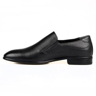 Black Leather Slip On Mens Shoes