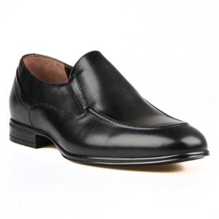 Black Leather Slip On Mens Classic Shoes