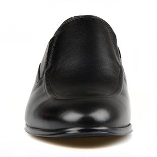 Black Leather Slip On Mens Classic Shoes