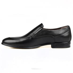 Black Leather Slip On Mens Classic Shoes