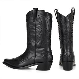 Siyah Bayan Kovboy Çizmesi (Buz)