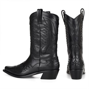 FootCourt Cowboy Boots Black
