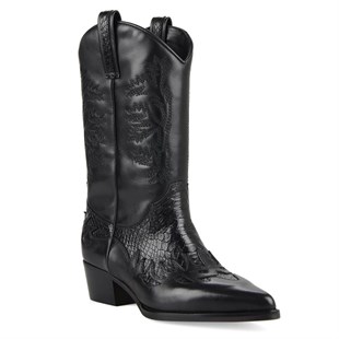FootCourt Cowboy Boots Black