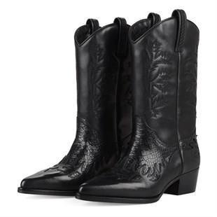 FootCourt Cowboy Boots Black