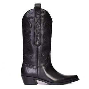 FootCourt Cowboy Boots Black