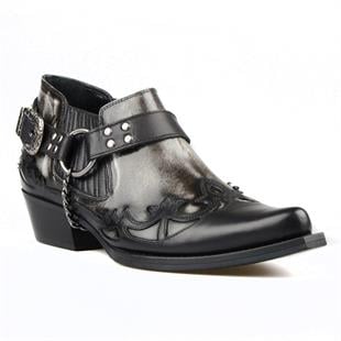 FootCourt Black and White Cowboy Shoes