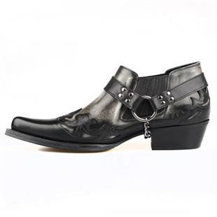 FootCourt Black and White Cowboy Shoes