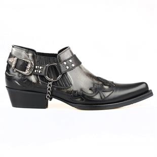 FootCourt Black and White Cowboy Shoes