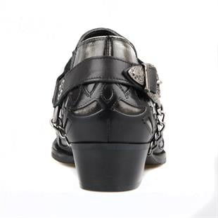 FootCourt Black and White Cowboy Shoes