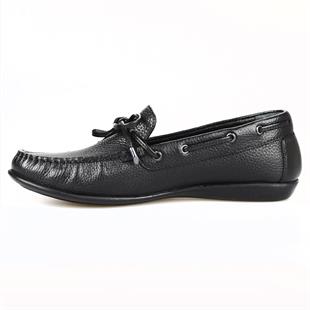 Black Leather Shoes for Women Flats Loafers