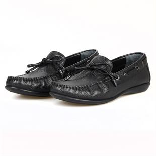 Black Leather Shoes for Women Flats Loafers