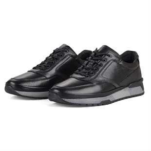 Siyah Erkek Deri Günlük Sneakers Corippo