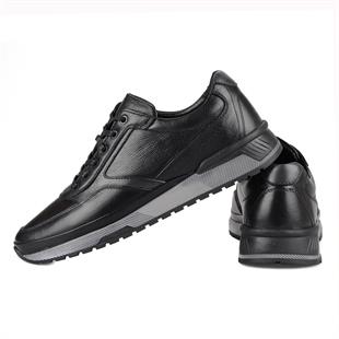 Siyah Erkek Deri Günlük Sneakers Corippo