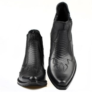 FootCourt Mens Cowboy Boots Black