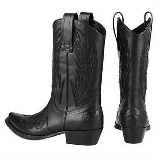 Siyah Erkek Kovboy Çizmesi (Kızıl)