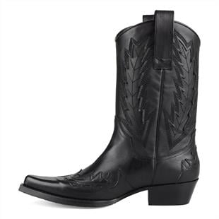 Siyah Erkek Kovboy Çizmesi (Kızıl)