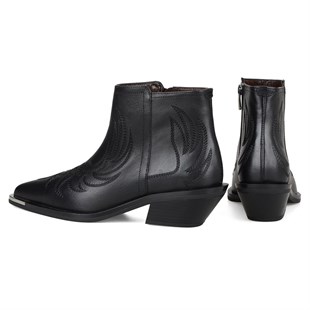  Black Womens Cowboy Ankle Boots Biasca