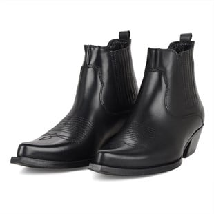 Black Ankle Cowboy Boots Women Tokyo