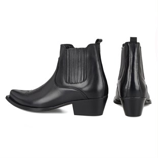 Black Ankle Cowboy Boots Women Tokyo