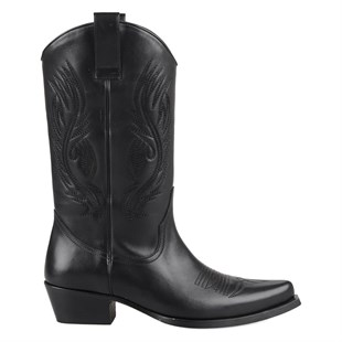 FootCourt Cowboy Boots Black Geneva