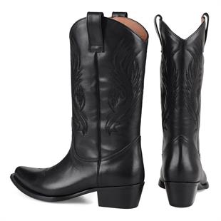 Siyah Kadın Kovboy Çizmesi Geneva