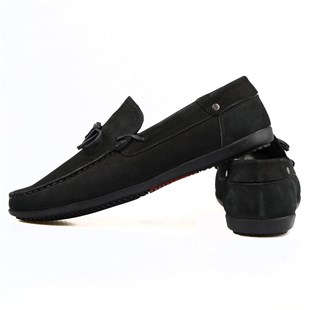 Siyah Nubuk Fiyonklu Loafer Erkek Günlük Ayakkabı