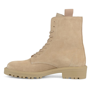 Süet Bej Deri Kadın Asker Botu