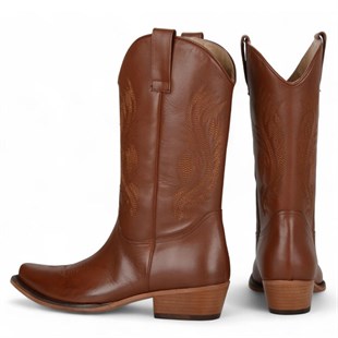 Tan Vintage Leather Mens Cowboy Boots