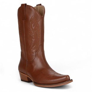 Tan Vintage Leather Mens Cowboy Boots