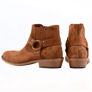 FootCourt Cowboy Boots Suede Tan