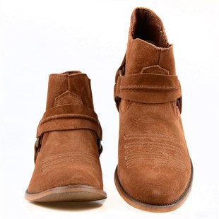FootCourt Cowboy Boots Suede Tan