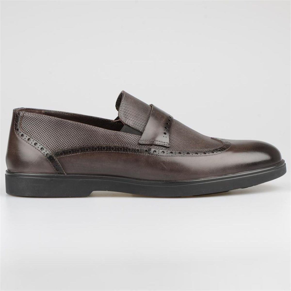 Grey Anthracite Leather Casual Men Shoes