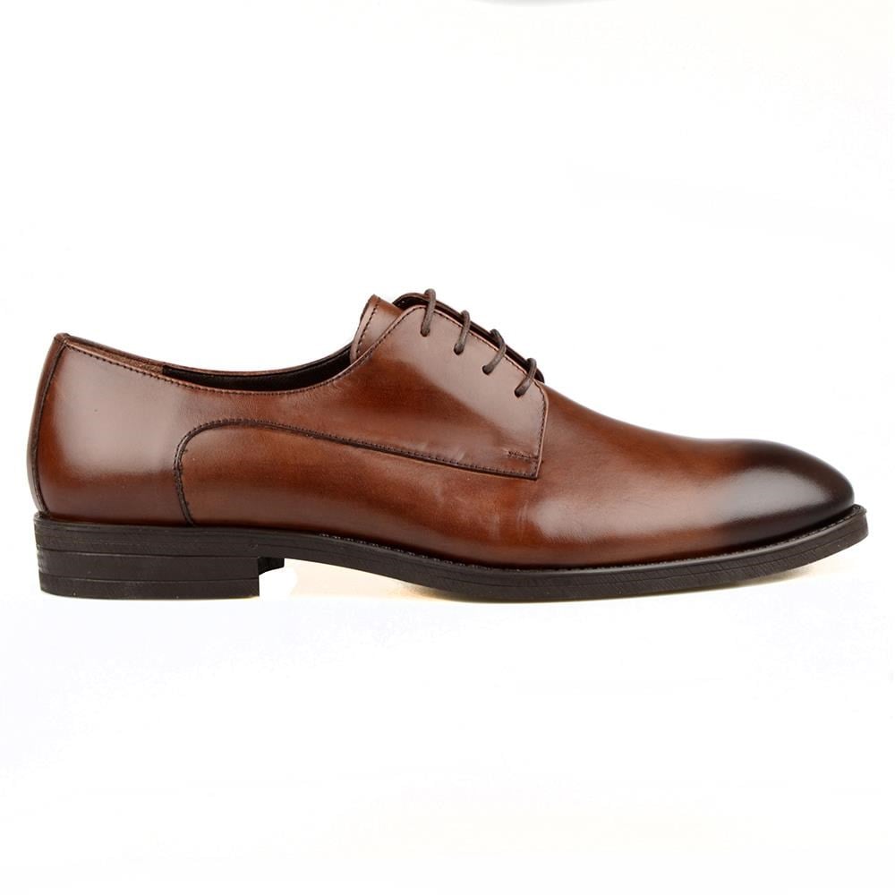 Brown Leather Men's Big Size Shoes