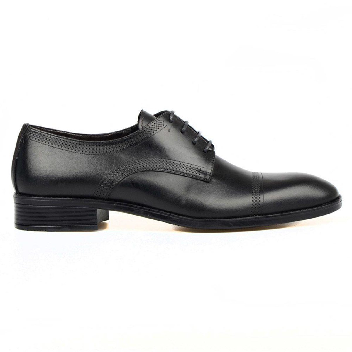Black Leather Men Shoes Black
